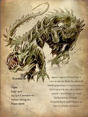 Animal - Ungua  Race:  Ungua (more info)   Ungua are found in rivers and estuaries where they prey upon creatures along the shore and in the water. With their powerful tails and six limbs they are strong, fast swimmers and can put on a surprising turn of speed on land.
