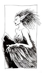 harpy  Media: Pen and ink : harpy, pen, ink, female, feathered, wings, anthro, hybrid, bird