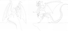 Agreement by Mezma  "Agreement" by Mezma Artist link :  DeviantArt  Description: "Finally I finished the lineart....next time I decide to draw my multi-limbed dragon I'll make sure I draw other chars first cuz she isn't easy O.o. This is my contest entry for Drakhenliche's contest. I'm not really sure where I was going with this. It was supposed to be a fight scene but the six arms just weren't working out so I opted for a conversation scene instead. Bloodbane accidently stumbled into Mezzy's domaine and since she required some assistance in a matter she agreed to let him out of her domaine if he helped. Though my char is evil she does hold to her word and she's now explaining to Bloodbane how to get out or something such. (I couldn't draw hands to save my life O.o...can you tell?). Anyway, I had to stick six pages together to make this piccie since I'm an idiot and drew mezzy too big lol. I might make a colored version eventually but right now I've quite enough of this darn pic lol . Bloodbane is on the left, mezma is on the right. " Bloodbane copyright Drakhenliche Mezma and artwork copyright Mezma