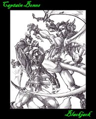 daddyfox contestentry  Artwork by:  MisterFerv  Contest Entry by Daddyfox  Description: "The rules were simple, draw one of her characters, in this case, the lovely and very personable, Blackjack, with another one of hers, or one of the contest's, in this case, the swashbuckling, and cheery, Captain Bones, doing whatever... ...in this case, about to practice some math on eachother... focused primarily on division, heh heh.
