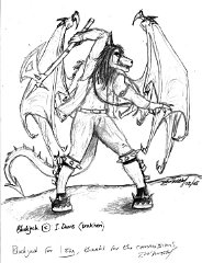 Blackjack byZhaKrisstol  Artist:  Zha'krisstol  Character:  Blackjack   I wouldn't wish to be in the path of that axe! You really need to see Zha's dragons - so much variety and imagination to their designs... which is what I love about drawing the beasts too.