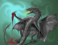 Bloodbane Loves to Kill by dragonictoni  Artist:  Dragonictoni  Character: Syrax Bloodbane  Dragonictoni's half of a trade we did, showing the appeal of Bloodbane's not so better nature :D