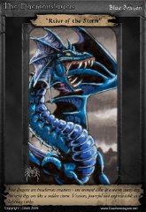 015 'Rider of the Storm' : ATC, character, daemonslayers, demon, slayers, tria, markers, trading card, card, blue, dragon
