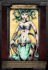 017 'Dangerous Gaze' : ATC, character, daemonslayers, demon, slayers, tria, markers, trading card, card, medusa, gorgon, snake, woman, monster