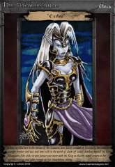023 'Exiled' : ATC, character, daemonslayers, demon, slayers, tria, markers, trading card, card, eleca, dark elf, elf, warrior, princess, armour