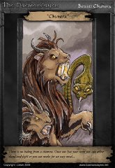 025 'Chimera' : ATC, character, daemonslayers, demon, slayers, tria, markers, trading card, card, chimera, lion, snake, goat, monster