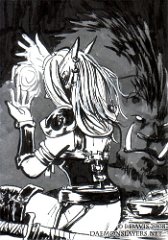 ACEO - Soul  Media: Media: Pen and ink, marker 2.5.x.5 artist trading card. Character:  Soul : ACEO, ATC, soul, daemonslayers, character, OC, project, magic, human, female