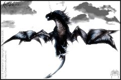 Knightare flying  Very quick indian ink painting of Knightmare.