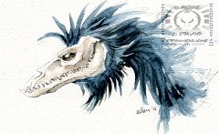 Sepuket sketch  Media: Watercolour markers. Species:  Sepuket : watercolour, undead, sepuket, skeleton, monster, unique, original, skull, head