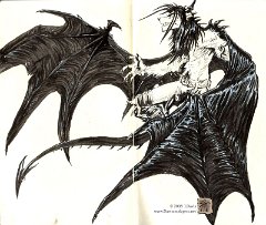 journalblackjack  Media: Pen and ink  From one of my journals.  I'm very good at starting them, not so good at completing. : blackjack, project, character, OC, daemonslayers, cursed black dragon, cursed, black, dragon, syrax, bloodbane, hybrid, dragonwolf, dracosvulf, dracolf, anthro, warrior, furry, winged, male, flying, sketch, pen and ink, ink, pen, line drawing, lineart