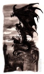 Contemplative  Ink drawing.